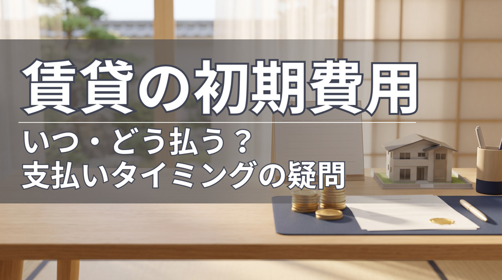 賃貸の初期費用｜いつ・どう払う？支払いタイミングの疑問の画像