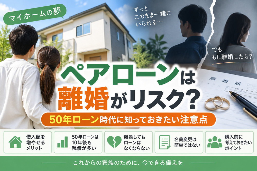 ペアローンは離婚がリスク？50年ローン時代に知っておきたい注意点の画像