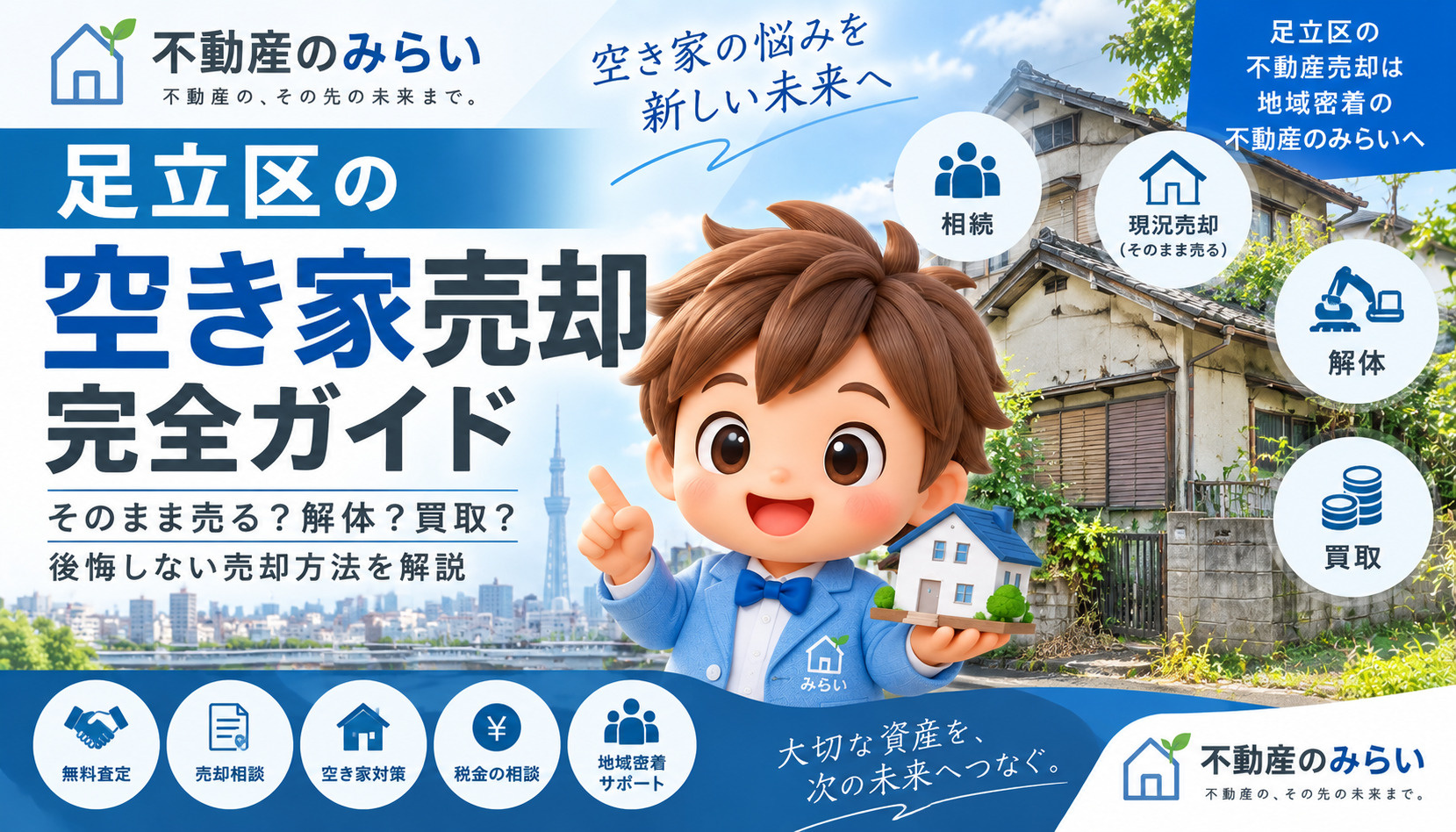 足立区の空き家売却で相続・解体・買取・税金を解説する不動産のみらいの記事