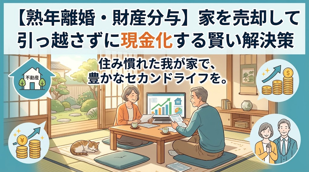 【熟年離婚・財産分与】家を売却して引っ越さずに現金化する賢い解決策の画像