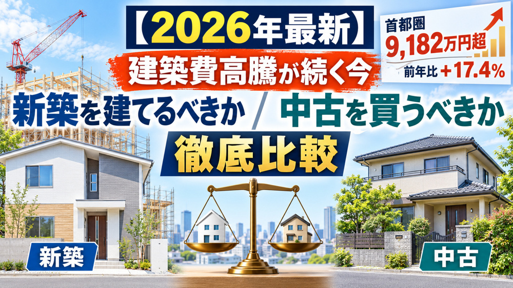 【2026年最新】建築費高騰が続く今、新築を建てるべきか中古を買うべきか｜徹底比較｜シティクリエイションの画像