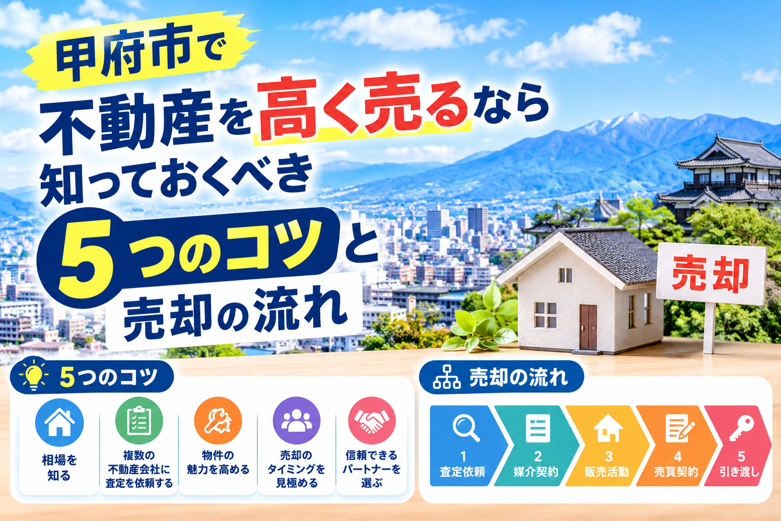 甲府市で不動産を高く売るなら知っておくべき「5つのコツ」と売却の流れの画像