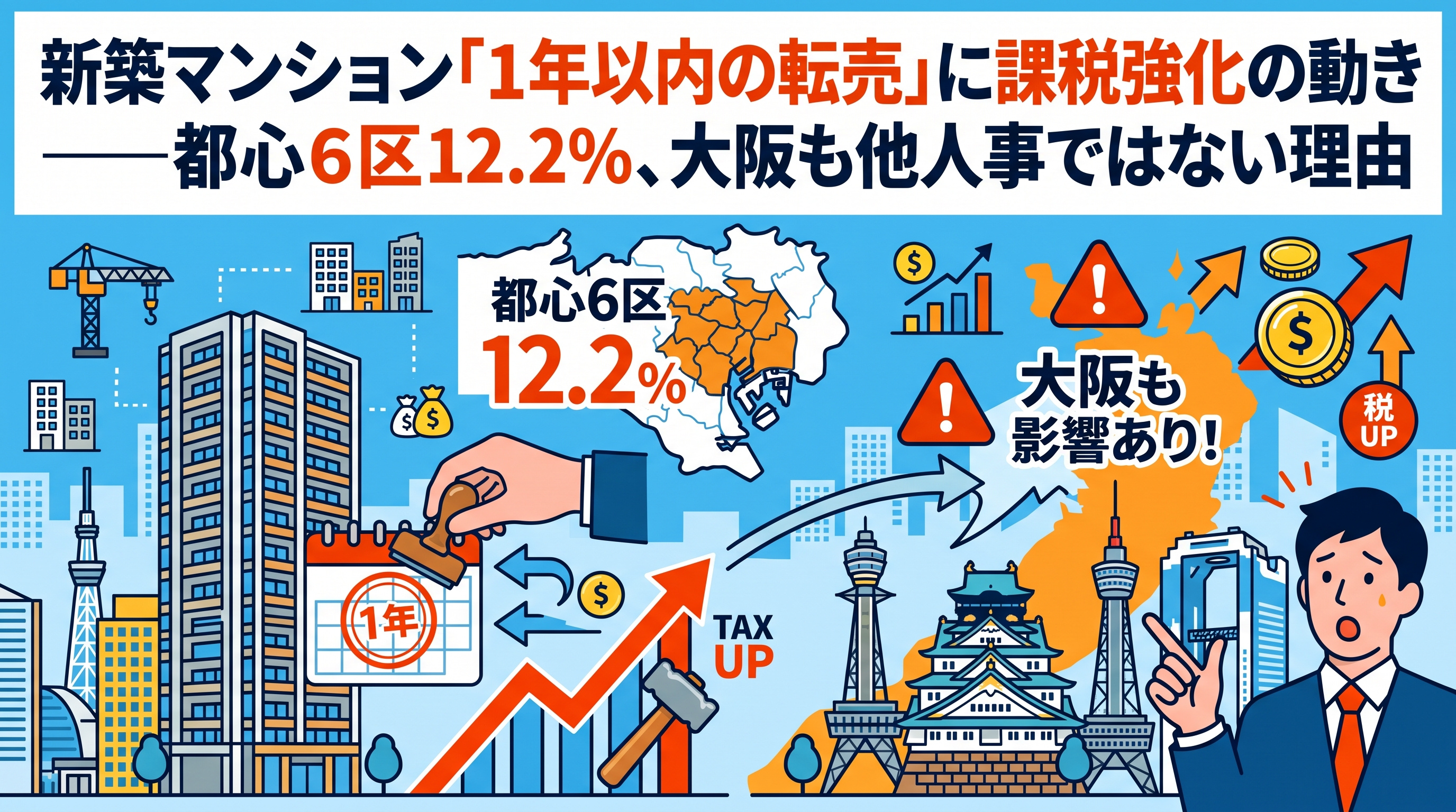新築マンション「短期転売」に課税強化?都心6区12.2%の衝撃の画像
