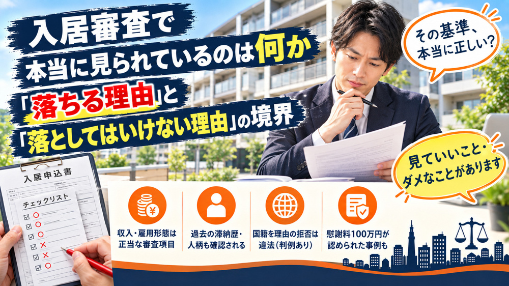 入居審査で本当に見られているのは何か　「落ちる理由」と「落としてはいけない理由」の境界の画像