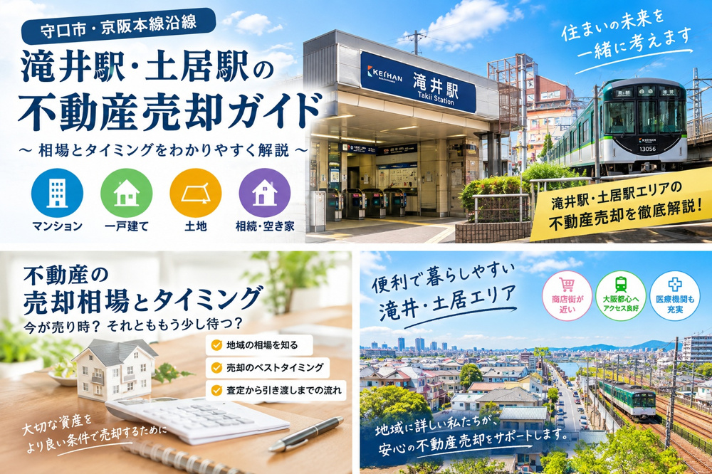 滝井駅土井駅で迷う方必見京阪沿線で売却の勘所は？滝井駅土井駅周辺の不動産売却ポイントを詳しく解説の画像