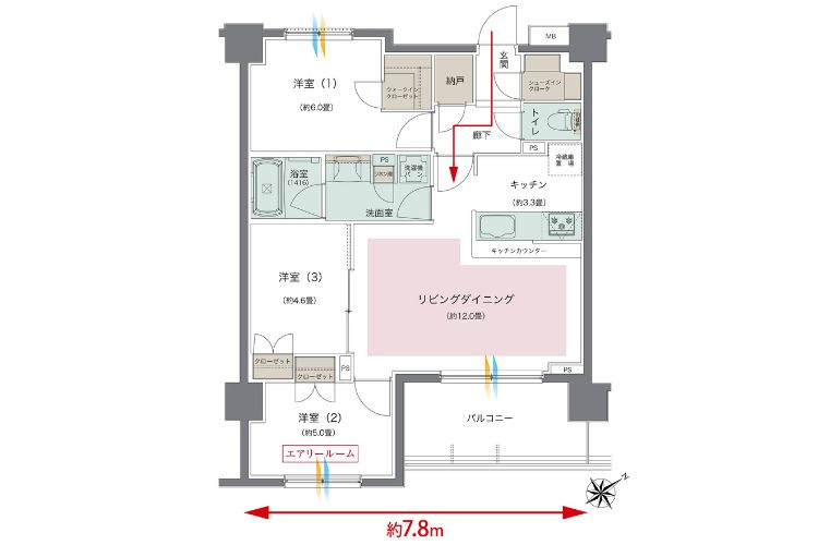 アンビシャスガーデン鶴瀬 間取り図
