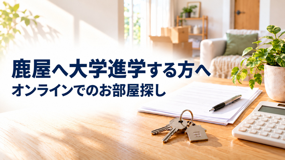 鹿屋へ大学進学する方へ遠方でも安心！オンラインで失敗しないお部屋探しのポイント紹介の画像
