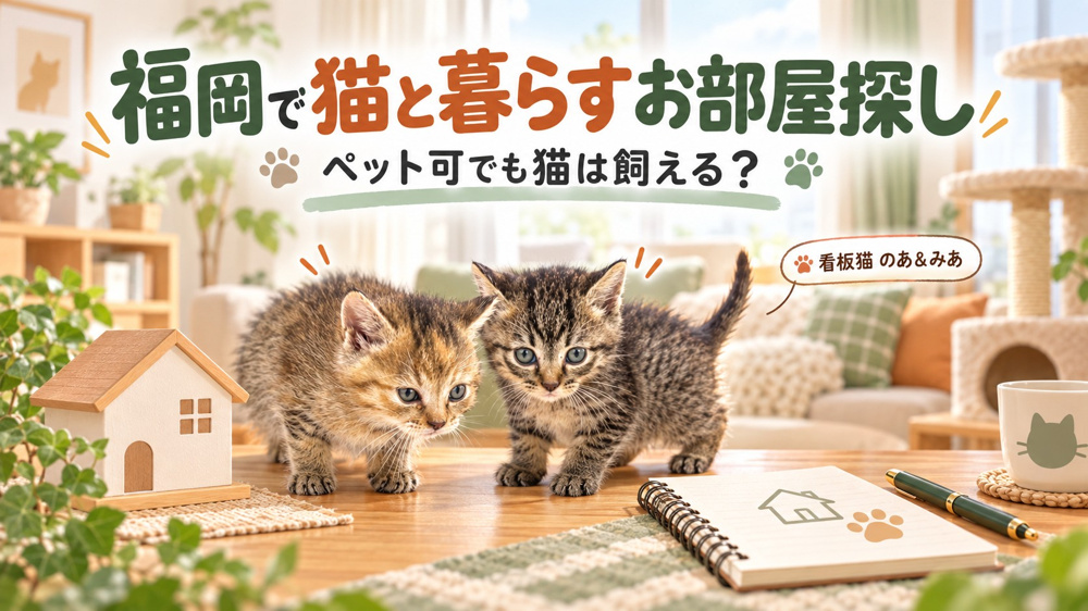 ペット可でも猫は飼える？福岡で猫可賃貸を探す5つの確認ポイントの画像