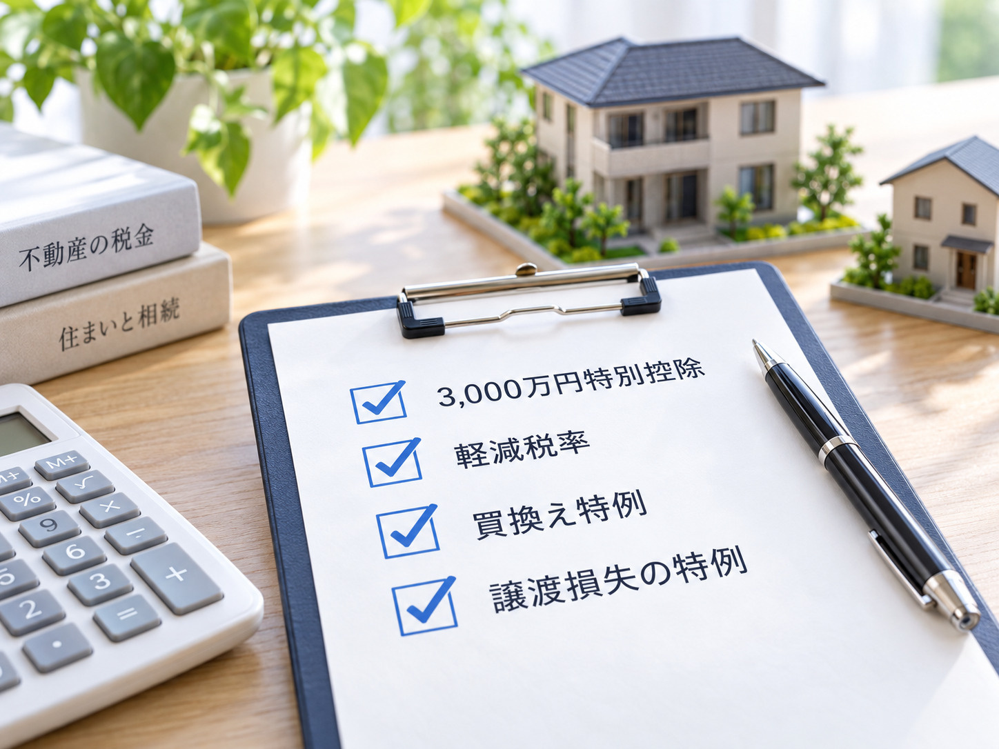 不動産売却で利用できる税制特例を確認するイメージ