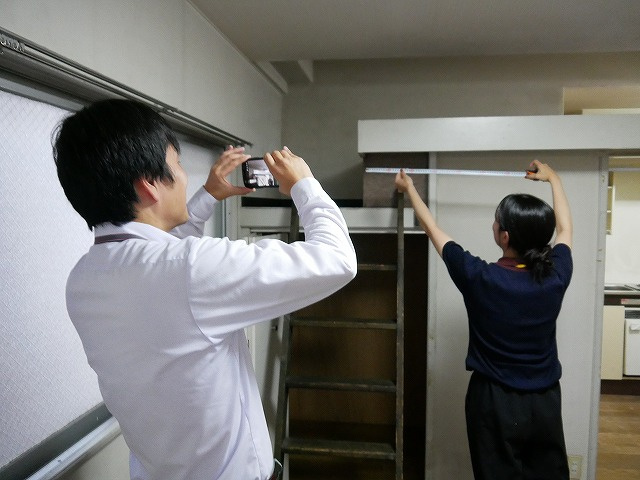 躍動感ある採寸