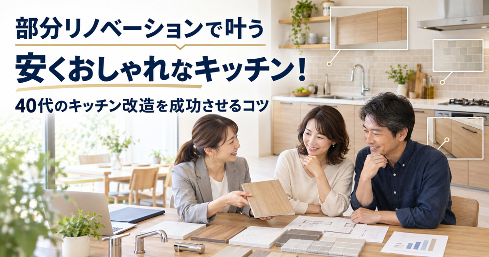 部分リノベーションで叶う安くおしゃれなキッチン！40代のキッチン改造を成功させるコツの画像