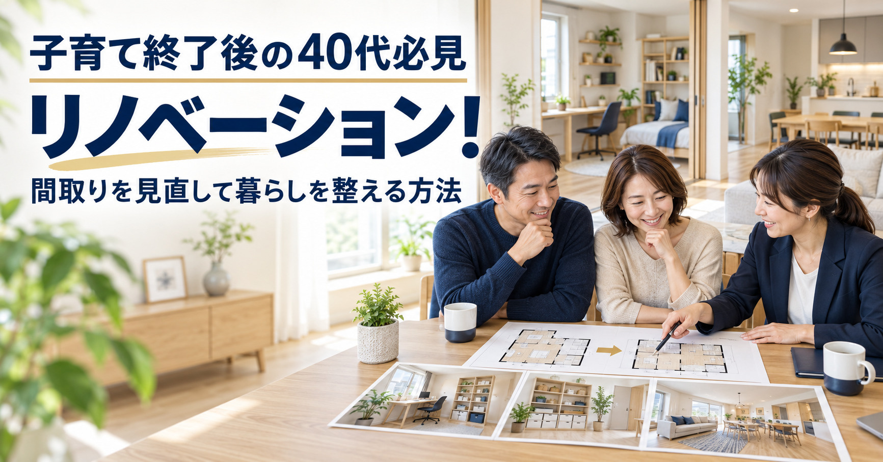 子育て終了後の40代必見リノベーション!間取りを見直して暮らしを整える方法の画像