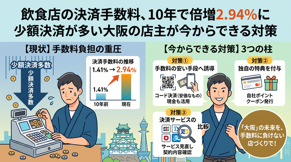 飲食店の決済手数料、10年で倍増2.94%にの画像