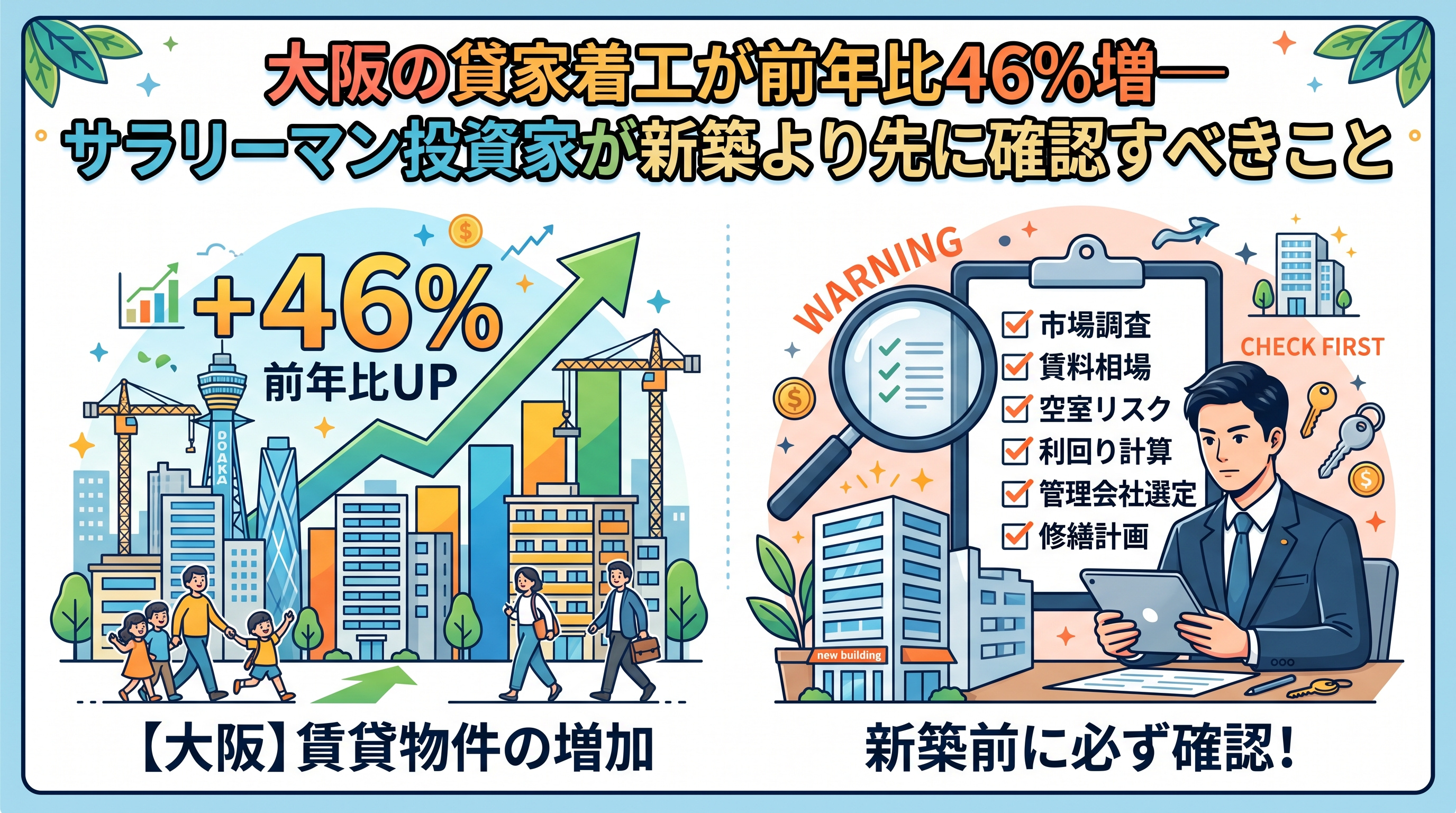 大阪の貸家着工46%増、投資家が見るべき点の画像