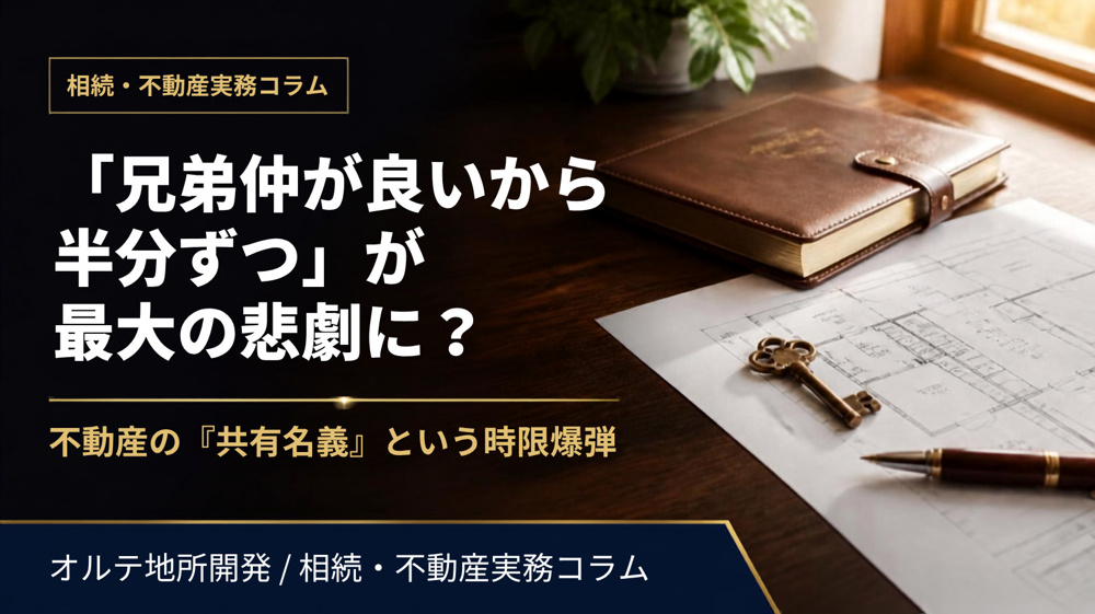 「兄弟仲が良いから半分ずつ」が最大の悲劇に？ 不動産の『共有名義』が次世代を縛る時限爆弾になる理由と、正しい資産の遺し方の画像