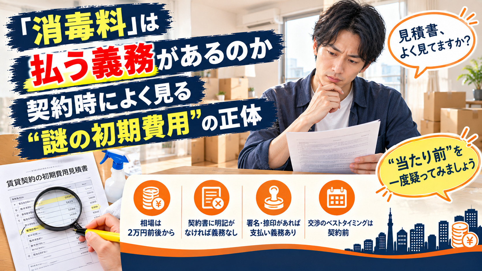 「消毒料」は払う義務があるのか 契約時によく見る