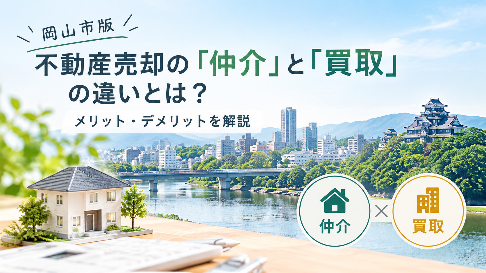 【岡山市版】不動産売却時の「仲介」と「買取」の違いとは?それぞれのメリット・デメリットを解説の画像