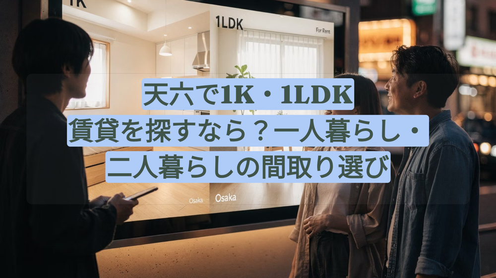 天六で1K・1LDKの賃貸を探すなら？一人暮らし・二人暮らしの間取り選びの画像