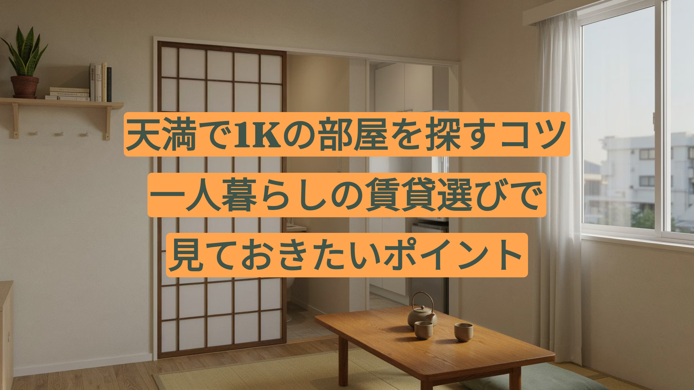 天満で1Kの部屋を探すコツ｜一人暮らしの賃貸選びで見ておきたいポイントの画像