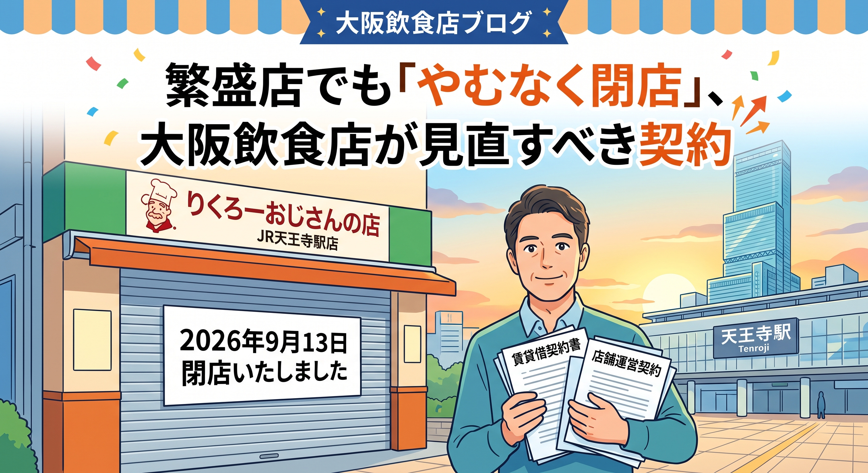 繁盛店でも「やむなく閉店」、大阪飲食店が見直すべき契約の画像
