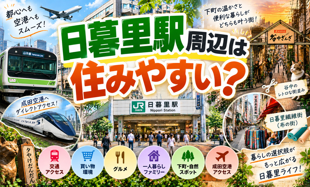 【2026年最新版】日暮里駅周辺は住みやすい？交通アクセス・買い物・グルメ・生活環境を徹底解説の画像