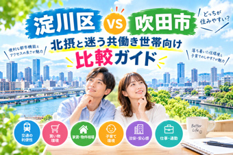 淀川区VS吹田市どっちが住みやすい?北摂と迷う共働き世帯向け比較ガイドの画像