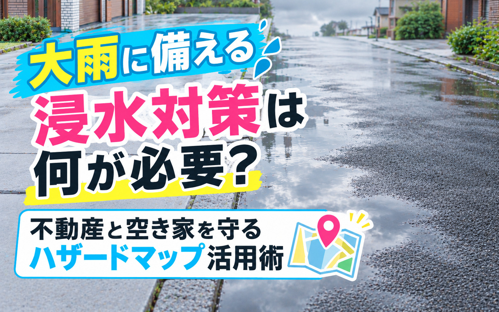【令和8年】大雨に備える!浸水対策は何が必要?不動産と空き家を守るハザードマップ活用術の画像
