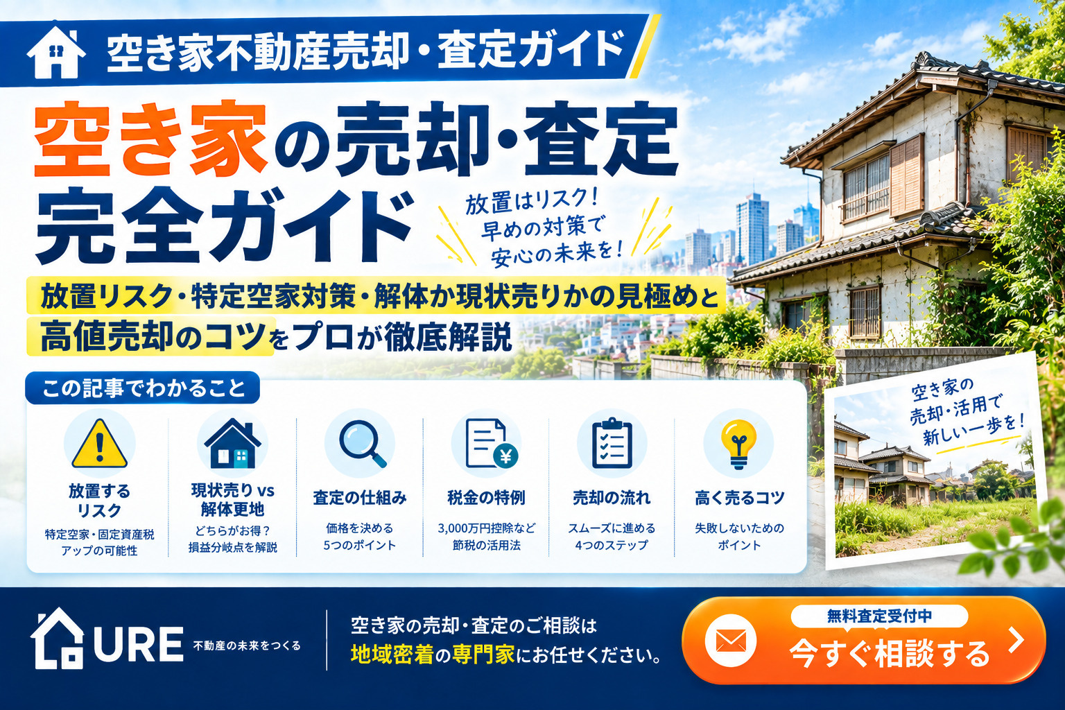 【空き家不動産売却・査定完全ガイド】放置リスク・特定空家対策・解体か現状売りかの見極めと高値売却のコツの画像