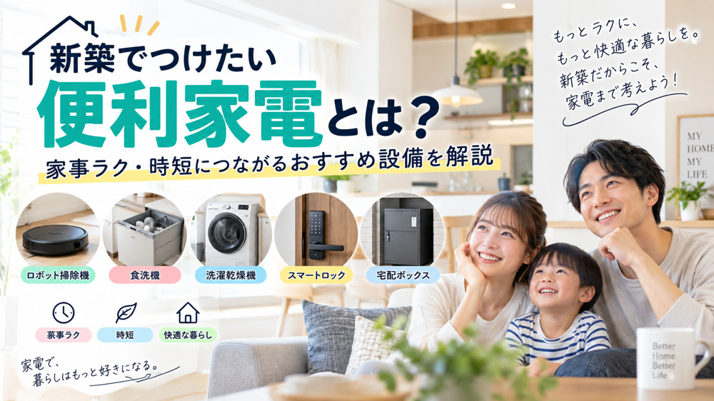 新築でつけたい便利家電とは？家事ラク・時短につながるおすすめ設備を解説の画像
