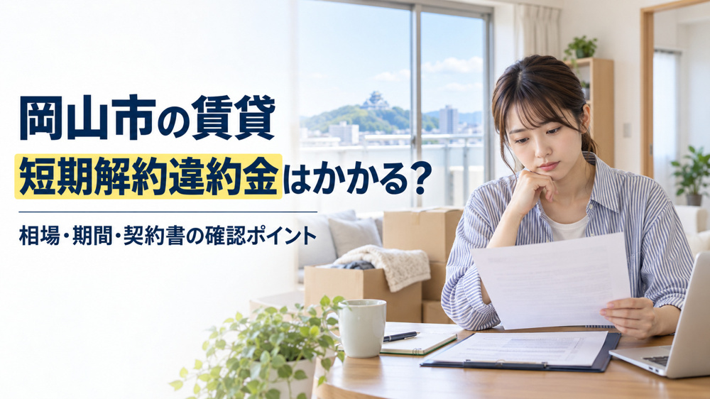 岡山市の賃貸で短期解約違約金はかかる？相場・期間・契約書の確認ポイントを解説の画像