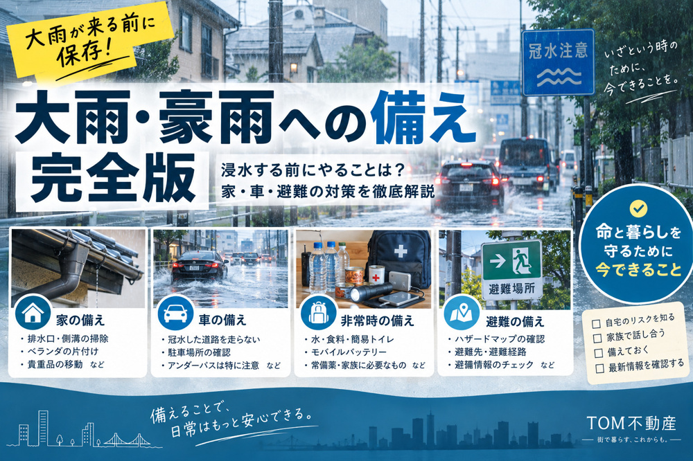 【大雨・豪雨への備え完全版】浸水する前にやることは？家・車・避難の対策を解説の画像