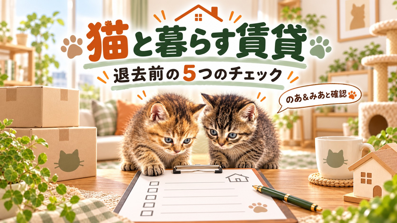 猫と暮らす賃貸の退去費用は?原状回復で慌てない5つの確認ポイントの画像