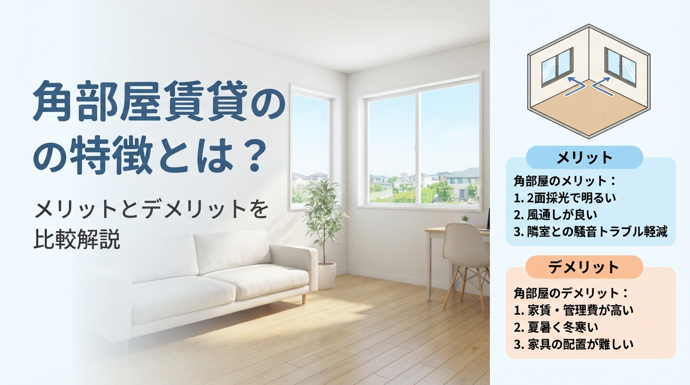 角部屋賃貸の特徴とは？メリットとデメリットを比較解説の画像