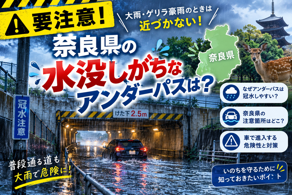要注意！奈良県の冠水しやすいアンダーパスはどこ？大雨・ゲリラ豪雨時に避けたい場所の画像