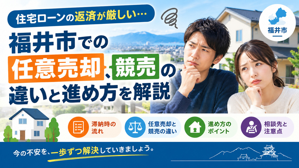 福井市で住宅ローン滞納が不安な方へ？任意売却で不動産売却し生活再建する方法の画像