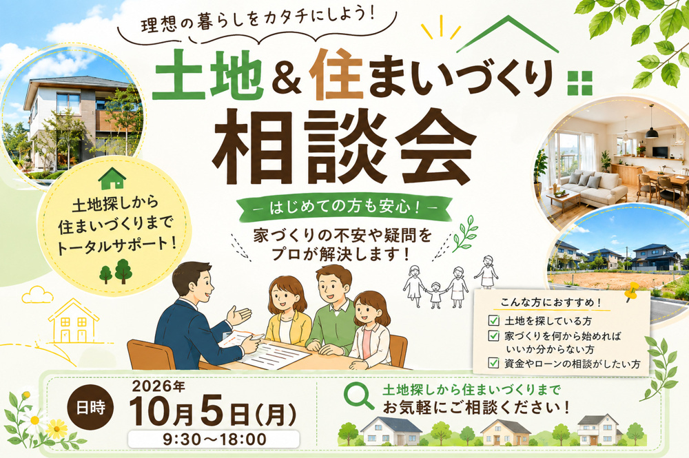 土地探しから家づくりまで！土地＆住まいづくり相談会開催の画像
