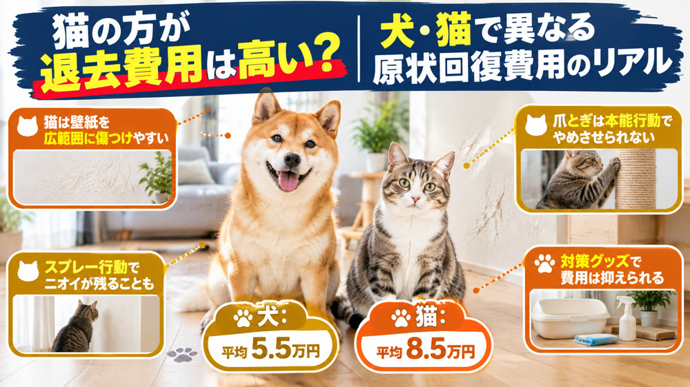 「猫の方が退去費用は高い？」<br>犬・猫で異なる原状回復費用のリアルの画像