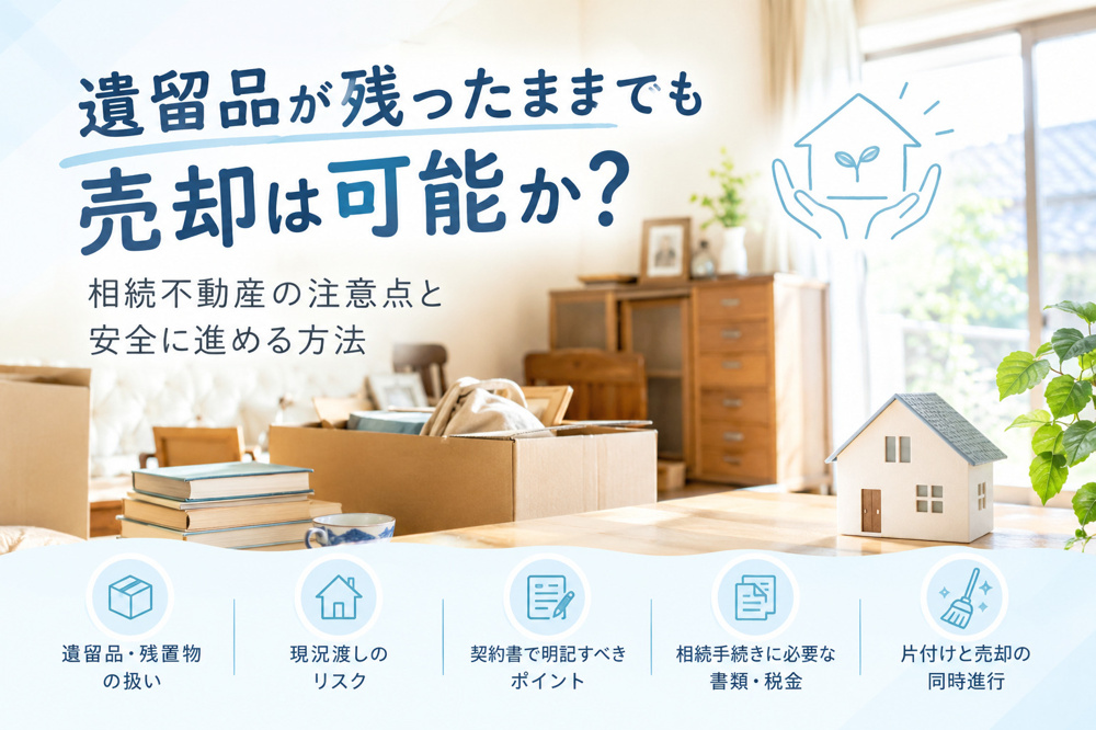 遺留品が残ったままでも売却は可能か？相続不動産の注意点と安全に進める方法の画像