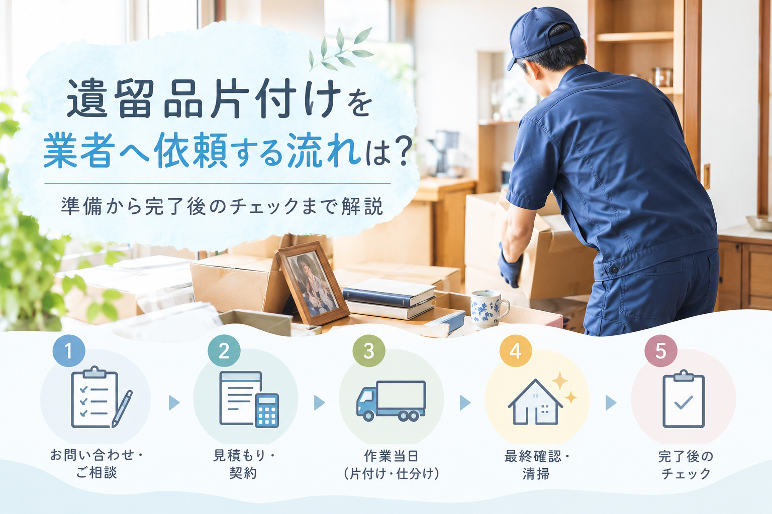 遺留品片付けを業者へ依頼する流れは?準備から完了後のチェックまで解説の画像