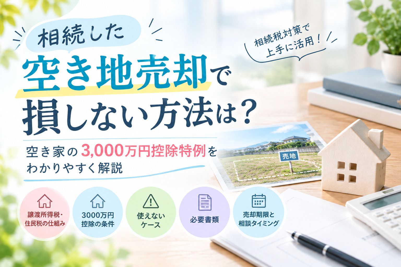 相続した空き地売却で損しない方法は？空き家の3000万円控除特例をわかりやすく解説の画像