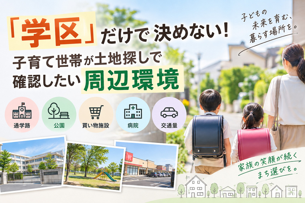 「学区」だけで決めない！子育て世帯が土地探しで確認したい周辺環境の画像