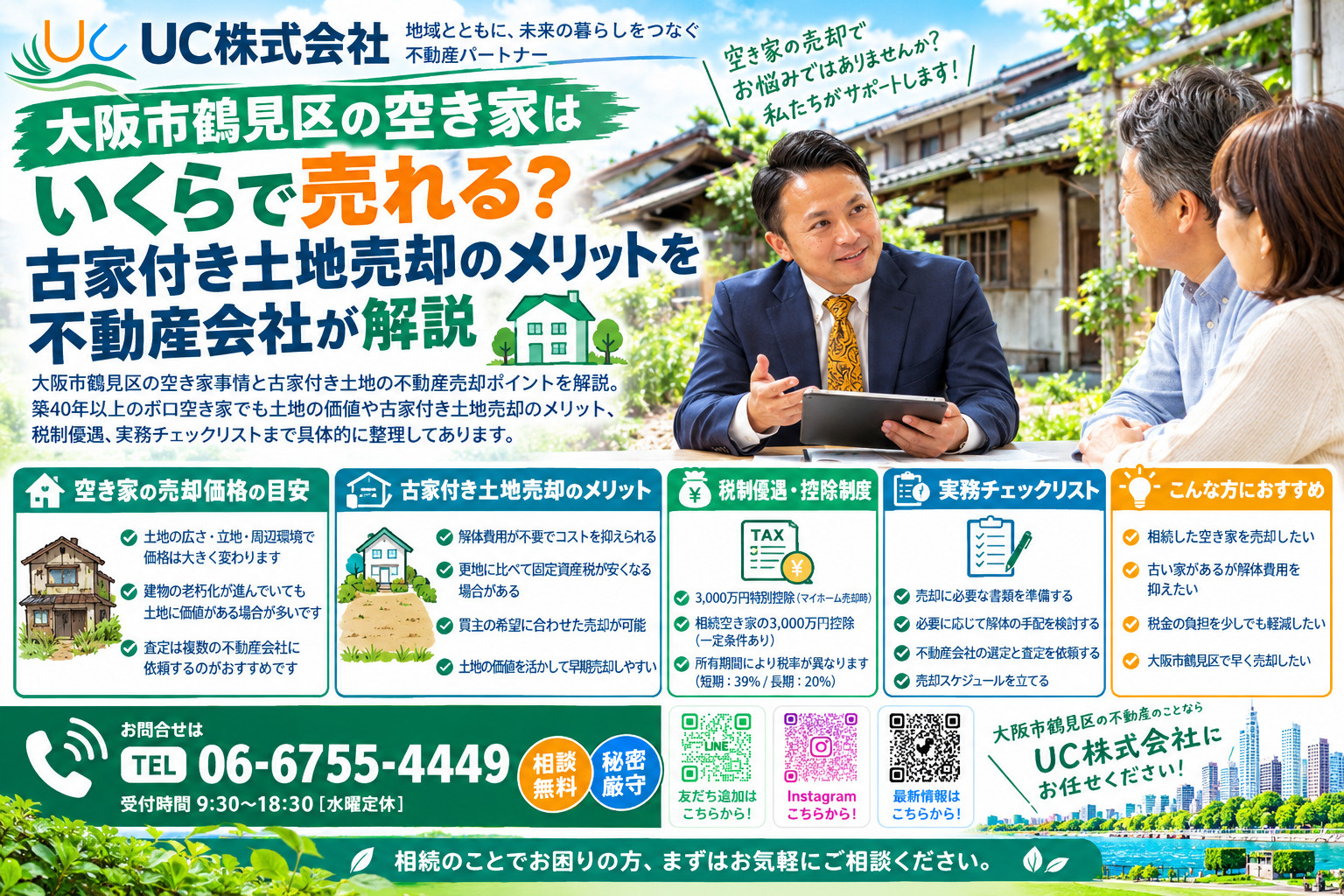 大阪市鶴見区の空き家はいくらで売れる?古家付き土地売却のメリットを不動産会社が解説の画像
