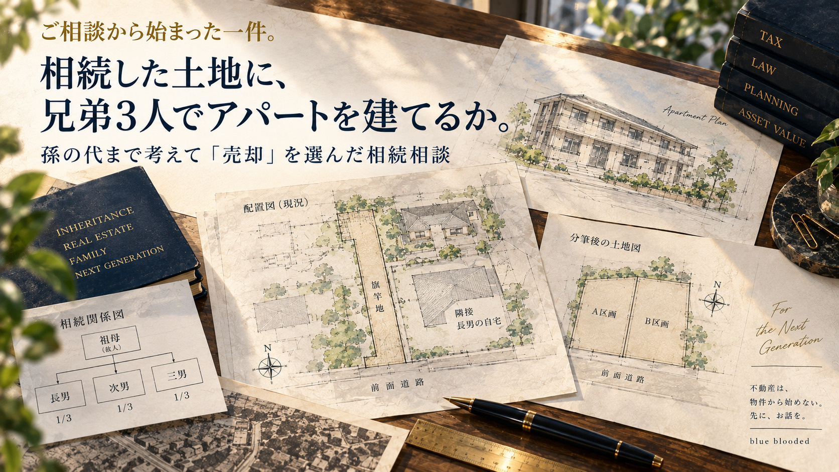 相続した土地に、兄弟3人でアパートを建てるか。｜孫の代まで考えて「売却」を選んだ相続相談の画像