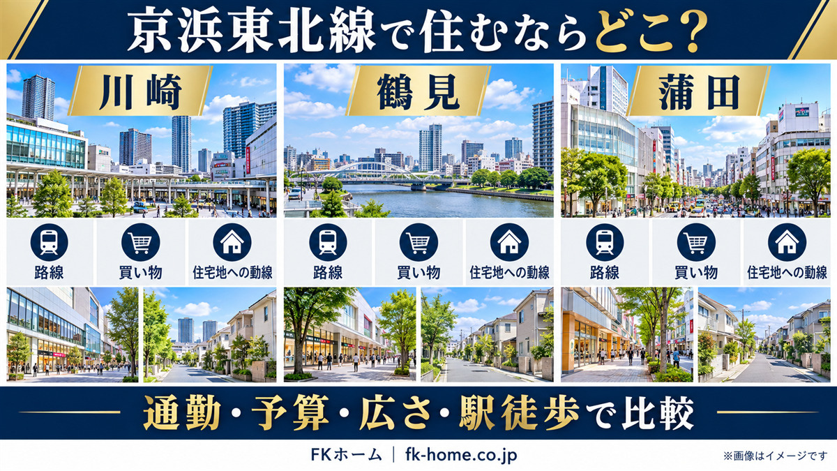京浜東北線で住むならどこ?川崎・鶴見・蒲田を暮らしやすさで比較の画像