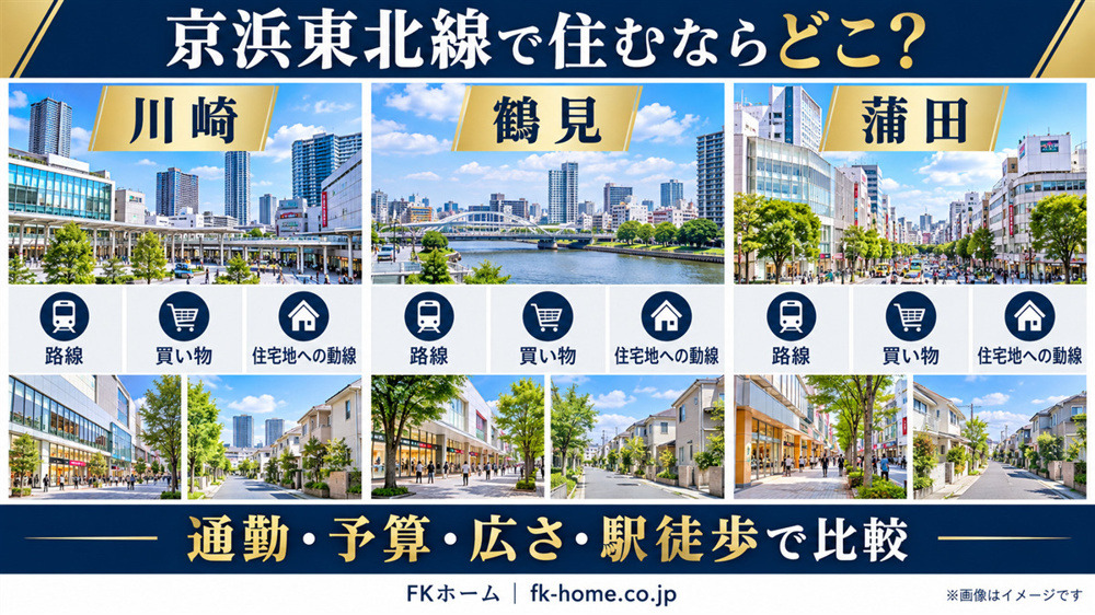 京浜東北線で住むならどこ？川崎・鶴見・蒲田を暮らしやすさで比較の画像
