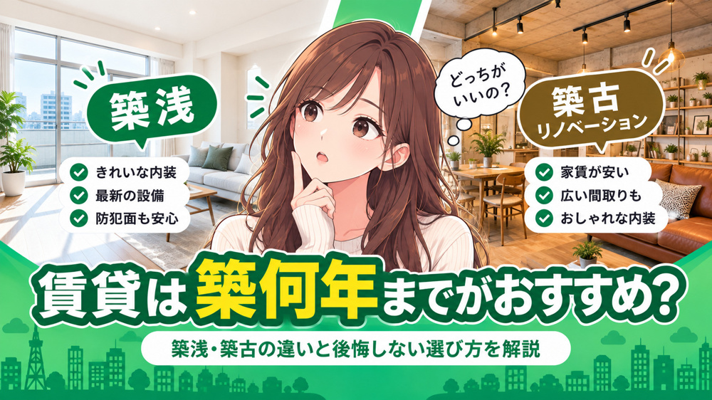 賃貸は築何年までがおすすめ？築浅・築古の違いと後悔しない選び方の画像