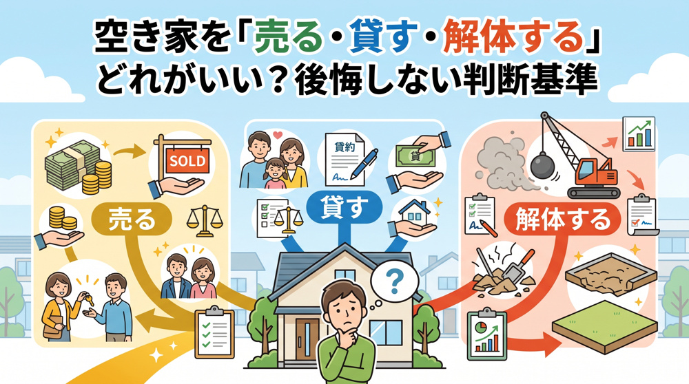 空き家は「売る・貸す・解体」どれが正解？判断基準の画像