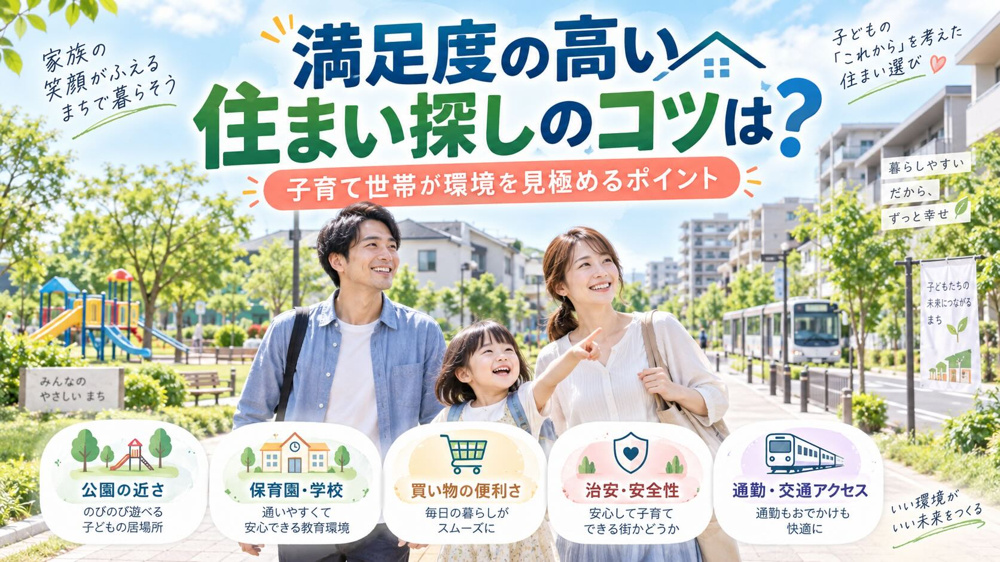 満足度の高い住まい探しのコツは？子育て世帯が環境を見極めるポイントの画像
