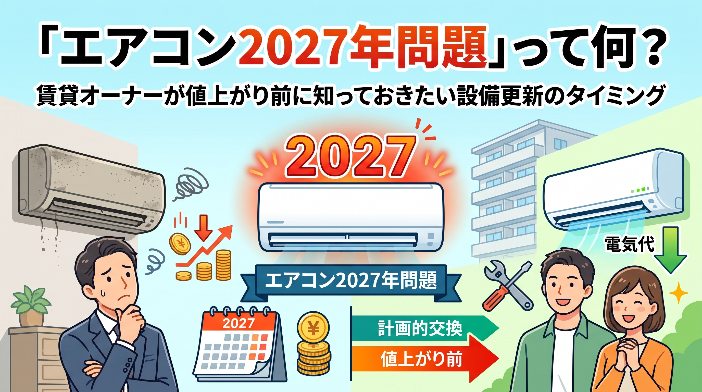 「エアコン2027年問題」とは?賃貸オーナーの設備更新術の画像
