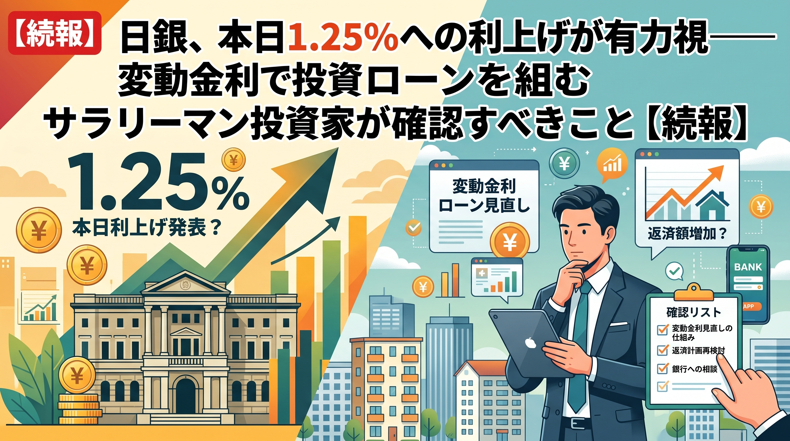 日銀1.25%利上げ有力、投資家が今すべきことの画像